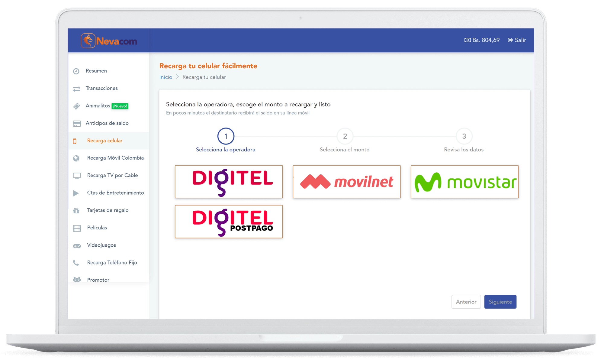 Plataforma Nevacom Dashboard